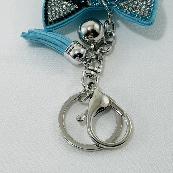 Cat Women Keyring Keychain Tassel Sequined Bling Glitter Rhinestone Sparkling - Picture 8 of 10